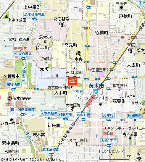 KOHYO茨木店付近の地図